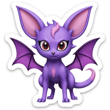 Espeon-Sneasel-Noibat-Fakémon-hybrid-creature (full body)  sticker