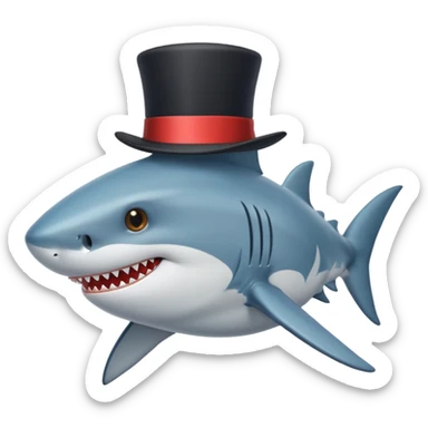 Shark with a top hat sticker