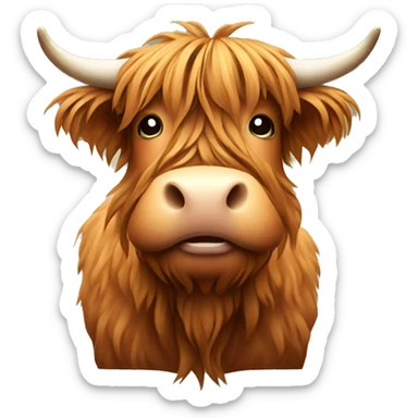 Highland cow with scottish plaid and a pleasant expression sticker