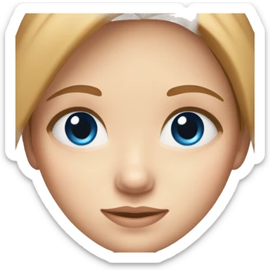 Girl with light brown hair, blue eyes, and peachy skin  sticker