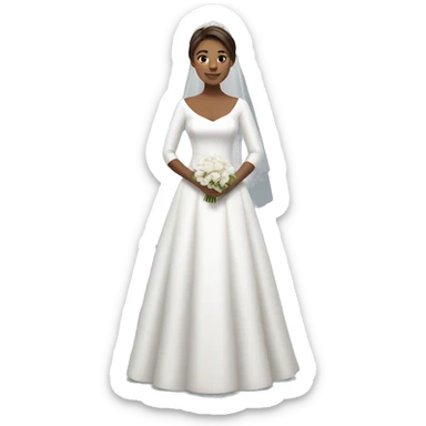 bride in white dress with 3/4 sleeves outdoors sticker