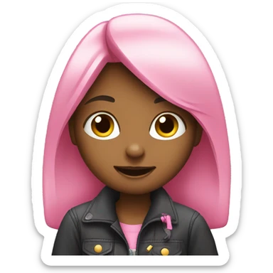 Girl hold phone pink sticker