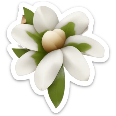 white flowers wrapped in brown paper sticker
