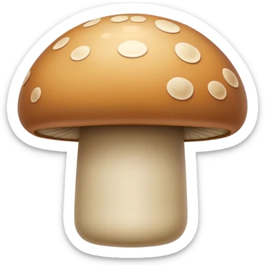 curved beige tube with a mushroom cap top and a large rounded base sticker