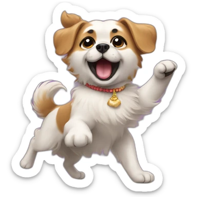 Pekinés dog dancing sticker