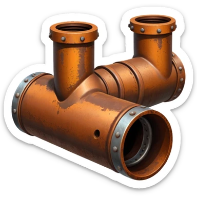 a steel sewer pipe from which wastewater flows out sticker