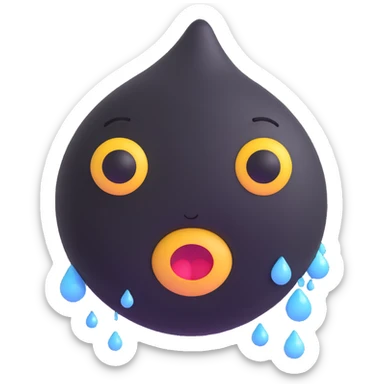 silly sad crying emoji with big watery eyes sticker