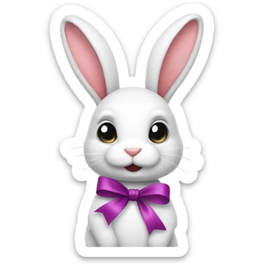 bunny with ribbon sticker