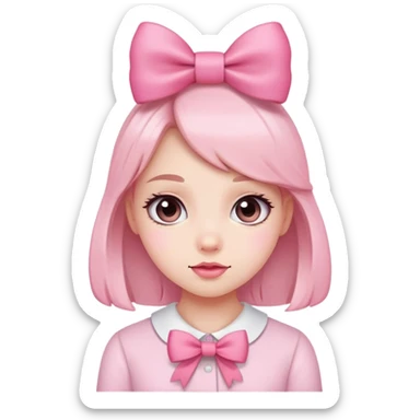 Cutesy girl pink bow sticker