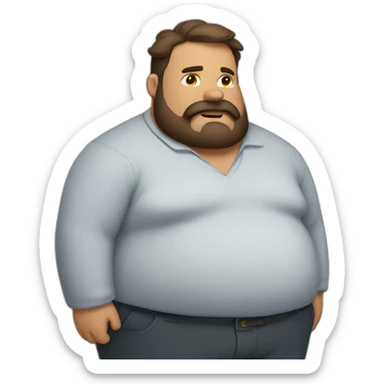Heavyset lazy husband with beard sticker