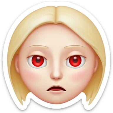 Face exhaling emoji except the eyes are low and red  sticker