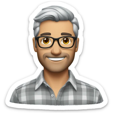 Memoji of Andrew Huberman	40s, Silver fox, tortoiseshell glasses, crisp button-downs, muscular sticker