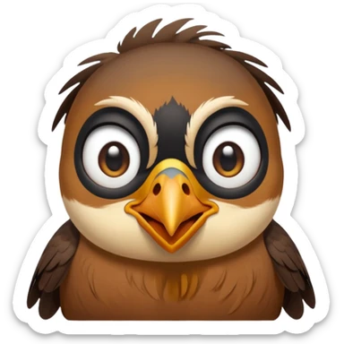 A crying common myna bird cute emoji sticker