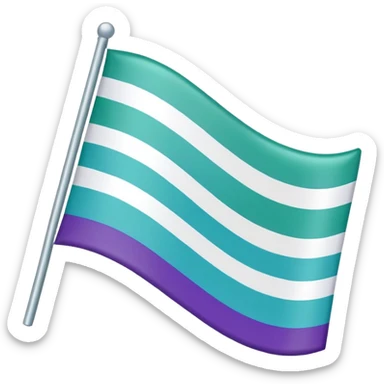 gay men five-stripe flag with green, teal, white, blue, and purple sticker