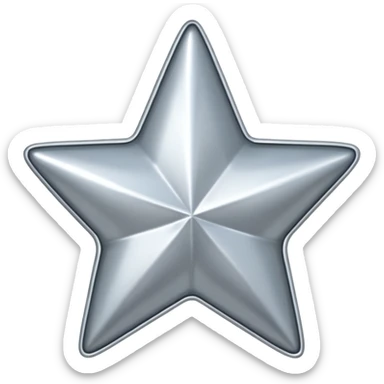 shining silver star sticker