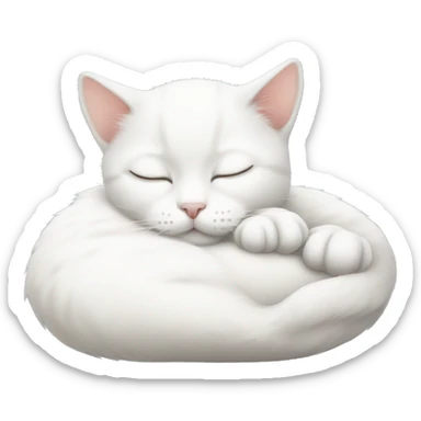 Baby white cat sleeping  sticker