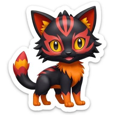 Liepard-Sprigatito-Litten-Pokémon-fusion-creature (full body) sticker