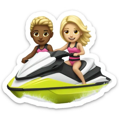 Blonde Twins on Jet Ski  sticker