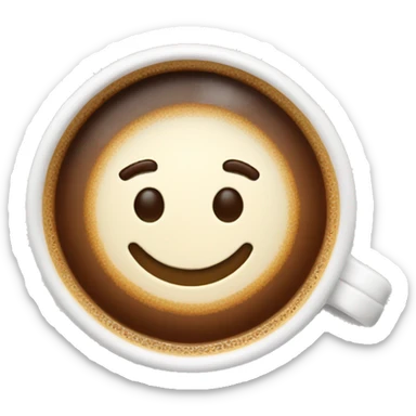 Cup of coffee with foam sticker