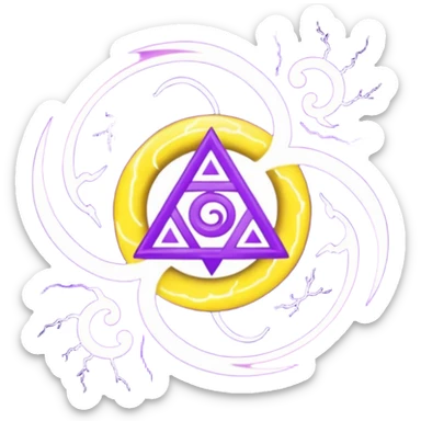 Wiz 101 casting sigil purple and yellow inspired storm magic  sticker