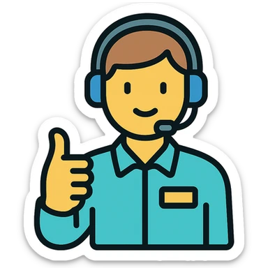 NOC technician giving a thumbs up sticker