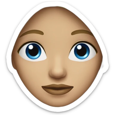 mujer con pelo negro largo ojos azules piel blanca  sticker