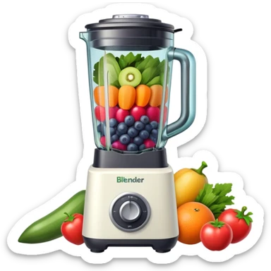 blender filled with fruit and vegetables  sticker