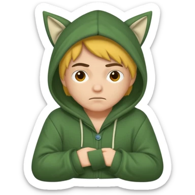 forest rogue in oversized hoodie pajamas sleepy face sticker
