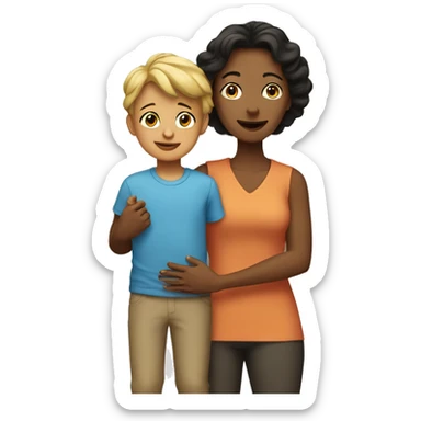 Mother and son sticker