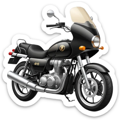 "Draw a simple everyday street motorcycle with standard design, black seat & neutral color scheme." sticker
