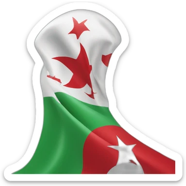 Drapeau algérien fusionné avec Marocain sticker