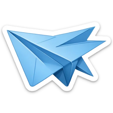Telegram app logo with paper airplane icon sticker