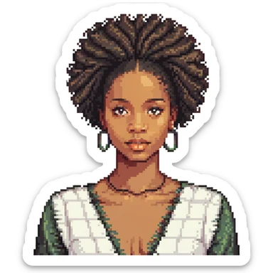 black woman with natural hair sticker