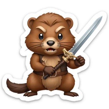 beaver with a weapon sticker