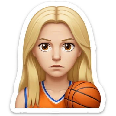 white female basketball head coach with long blonde hair  sticker
