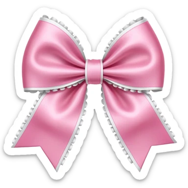 White and pink bow ￼ sticker