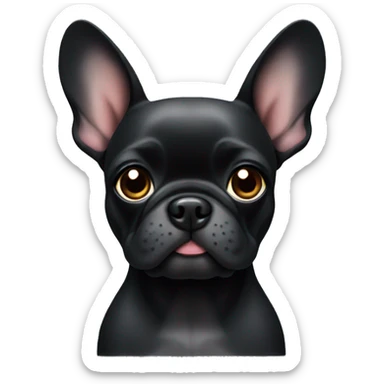 A cute black frenchie dog  sticker