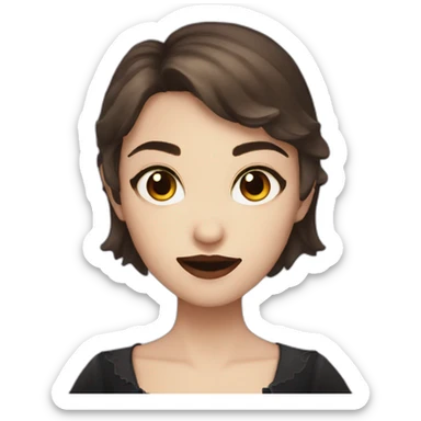 vampire girl with short brown hair, sparkling eyes sticker