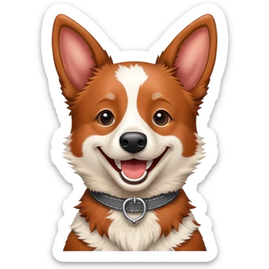 Happy excited red heeler sticker