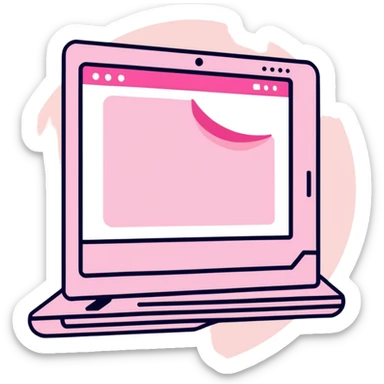 Pink Web browser on a computer sticker