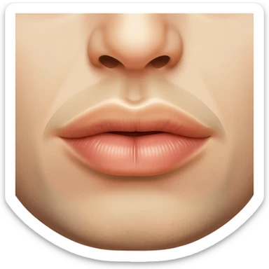 man's lips with short beard, close-up of mouth area between nose and neck sticker