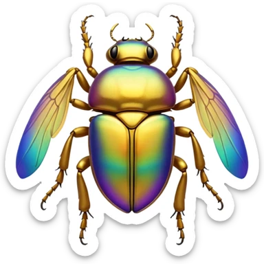 Golden colorful Egyptian scarab  sticker