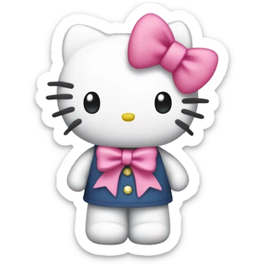 hello kitty with pink bow sticker