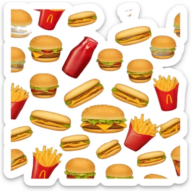 McDonald’s fries with ketchup and a burger sticker