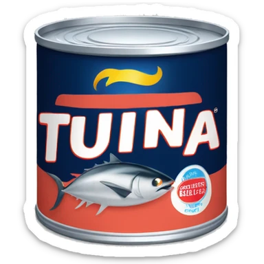  can of tuna is a compact, cylindrical container designed to preserve and store tuna fish. sticker