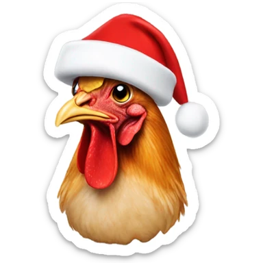 Chicken nuggets with Santa hat sticker