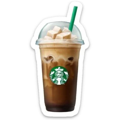 Starbuck ice coffee with ice cubes sticker