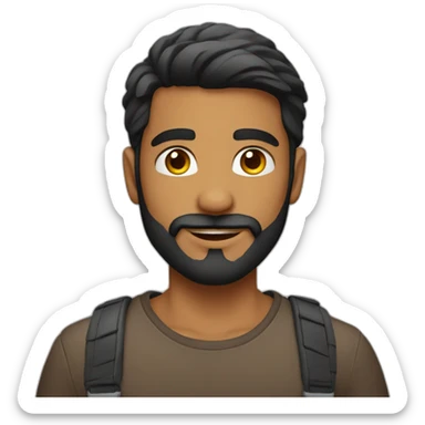 Indian male age 25 with beard sticker