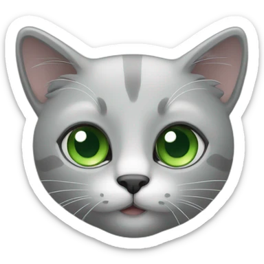 Cat-lite-grey-with-green-eyes sticker