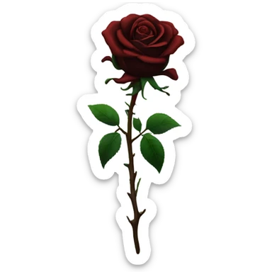 black rose with blood dripping  sticker